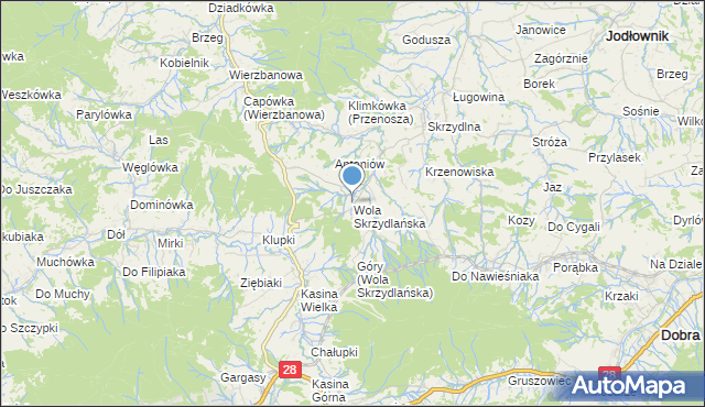 mapa Wola Skrzydlańska, Wola Skrzydlańska na mapie Targeo